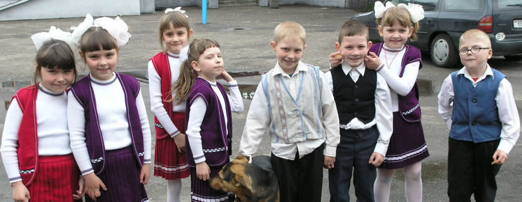 These children, who once resided in a Belarusian orphanage, now live with families.